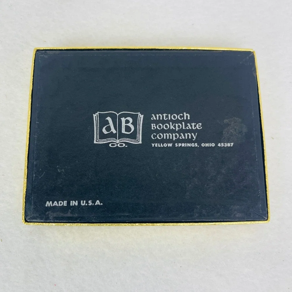 Vintage Antioch Bookplate Company Mushroom Ex Libris Book Plates Boxed Set USA